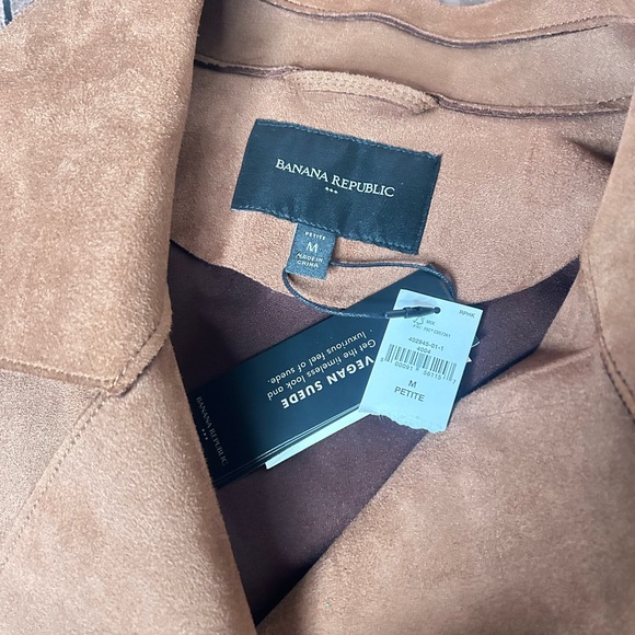 Banana Republic Vegan Suede Drape Moto Jacket M Petite NWT - Picture 3 of 4